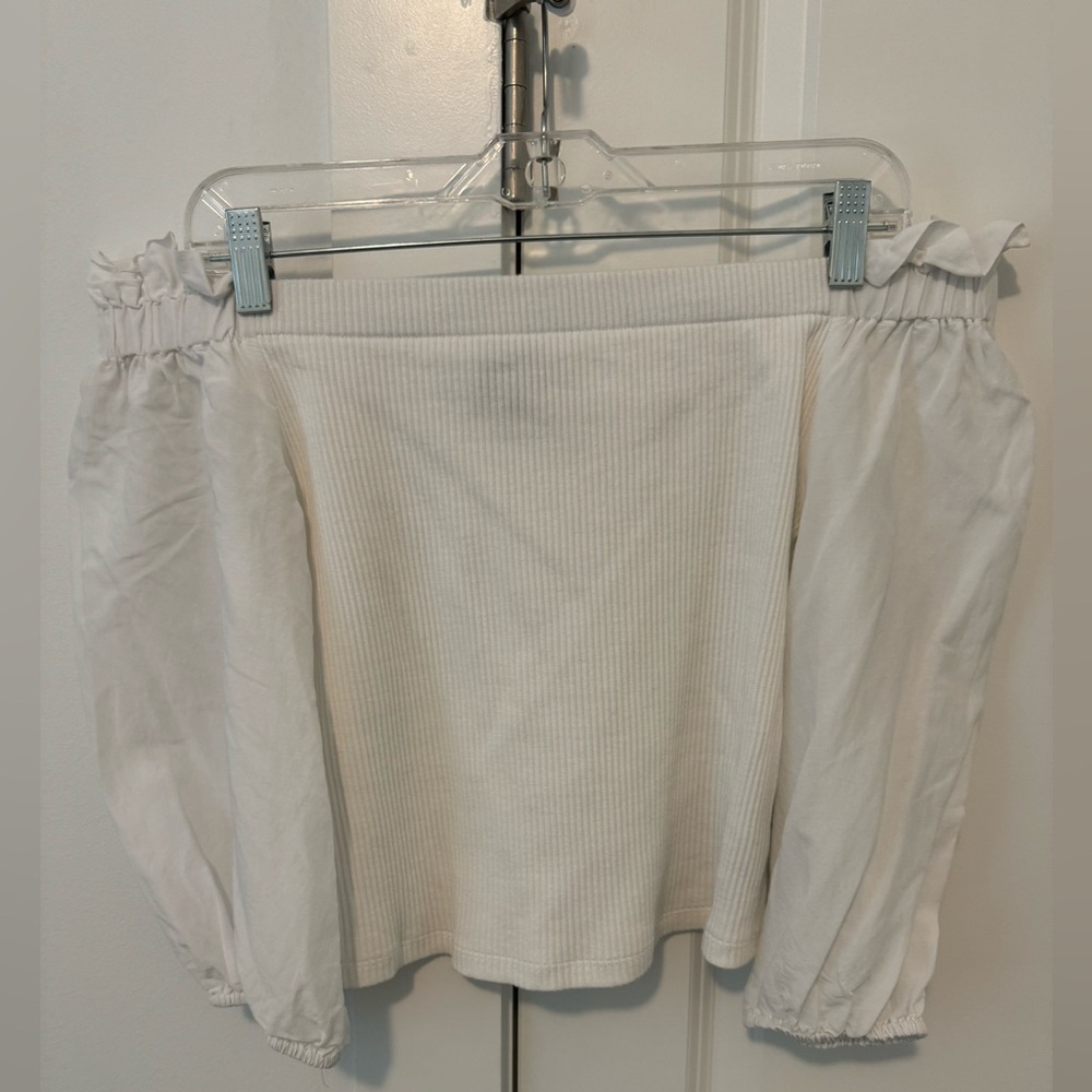 Who What Wear Off the Shoulder Ruffle Top